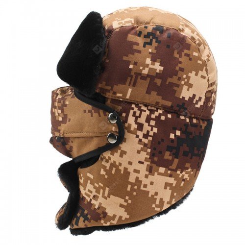 22 Men Camouflage Thick Ear Protective Bomber Hat Stylish Warm Cap