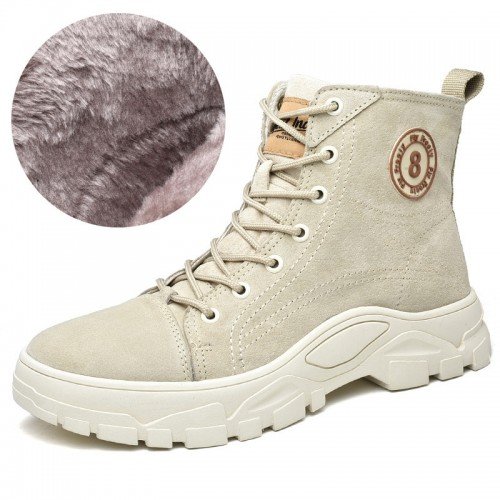 22 Men Desert Boots Korean Trend Outdoor Increased Heavy-bottomed Warm Cotton Leisure Men Shoes