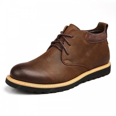22 Men's Classic British Style Short Boots Casual Lace-up Shoes