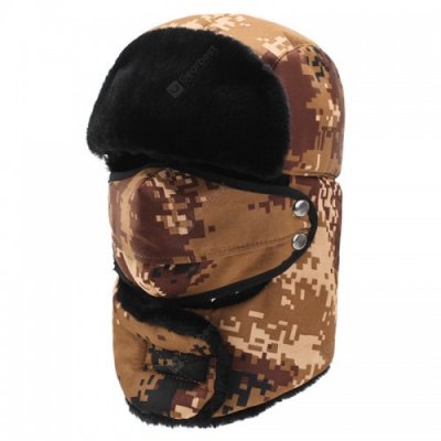 22 Men Camouflage Thick Ear Protective Bomber Hat Stylish Warm Cap