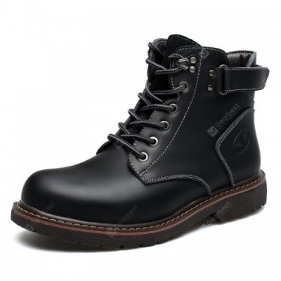 22 Men's British Lace-up Leather Shoes High-top Tooling Boots