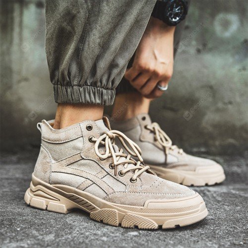 22 Men Boots Leather Desert Tooling Boots Outdoor High Top England for Autumn