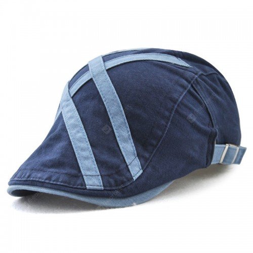 22 Men's Patch Strip Striped Fashion Beret Adjustable Head Circumference Hat