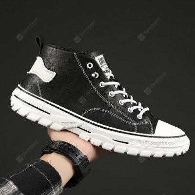 22 All-match High-top Boots Men's Soft Leather Shoes Lace-up Tooling Shoes