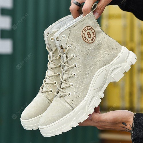 22 Men Desert Boots Korean Trend Outdoor Increased Heavy-bottomed Warm Cotton Leisure Men Shoes