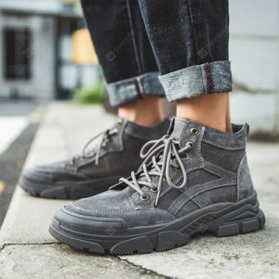 22 Men Boots Leather Desert Tooling Boots Outdoor High Top England for Autumn