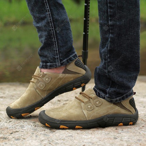 22 Autumn / Winter Men's Hiking Shoes Waterproof and Breathable Outdoor Leisure Sports Leather Shoes Non-slip Soft Bottom Climbing Shoes