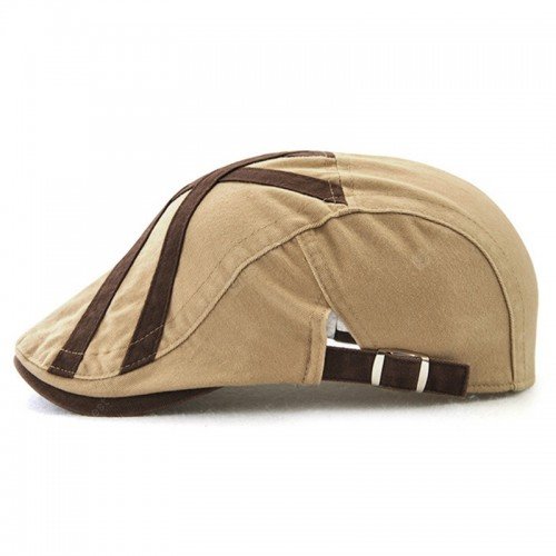 22 Men's Patch Strip Striped Fashion Beret Adjustable Head Circumference Hat