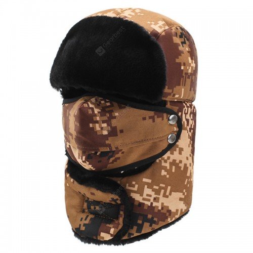 22 Men Camouflage Thick Ear Protective Bomber Hat Stylish Warm Cap