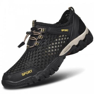 22 Men Summer Breathable Hollow Casual Mesh Shoes Outdoor Climbing Hiking Shoes