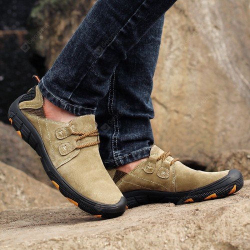 22 Autumn / Winter Men's Hiking Shoes Waterproof and Breathable Outdoor Leisure Sports Leather Shoes Non-slip Soft Bottom Climbing Shoes