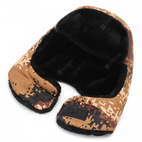 22 Men Camouflage Thick Ear Protective Bomber Hat Stylish Warm Cap