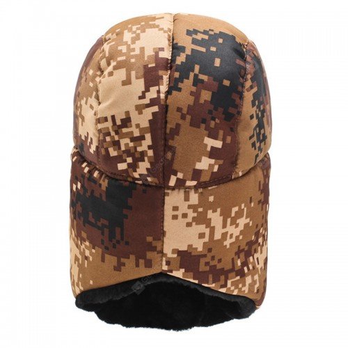 22 Men Camouflage Thick Ear Protective Bomber Hat Stylish Warm Cap
