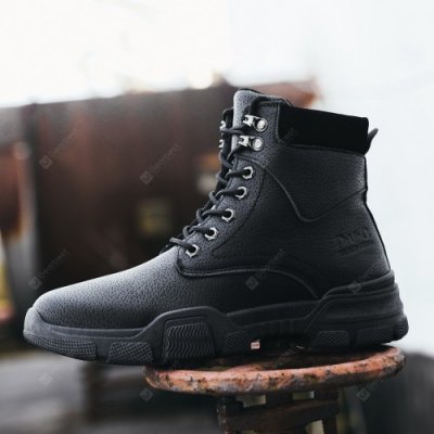 22 Men High Top Steel Toe Boots Lace Up Work Safety Shoes Army Combat Hiking