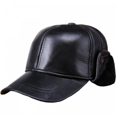 22 Leather Hat Middle-aged Elderly Men's Warm Winter Thickened Baseball Cap Sheep Skin Wool Winter Cap for Elderly