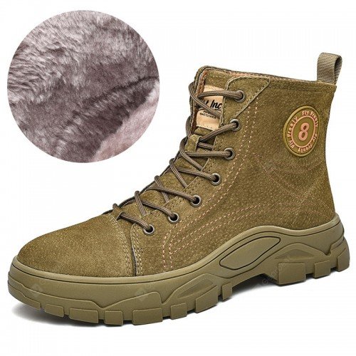 22 Men Desert Boots Korean Trend Outdoor Increased Heavy-bottomed Warm Cotton Leisure Men Shoes