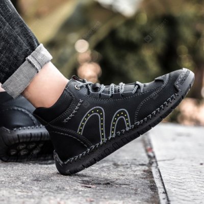 22 Men's Casual Leather Shoes Fashion Men's Handmade Lace-up Shoes